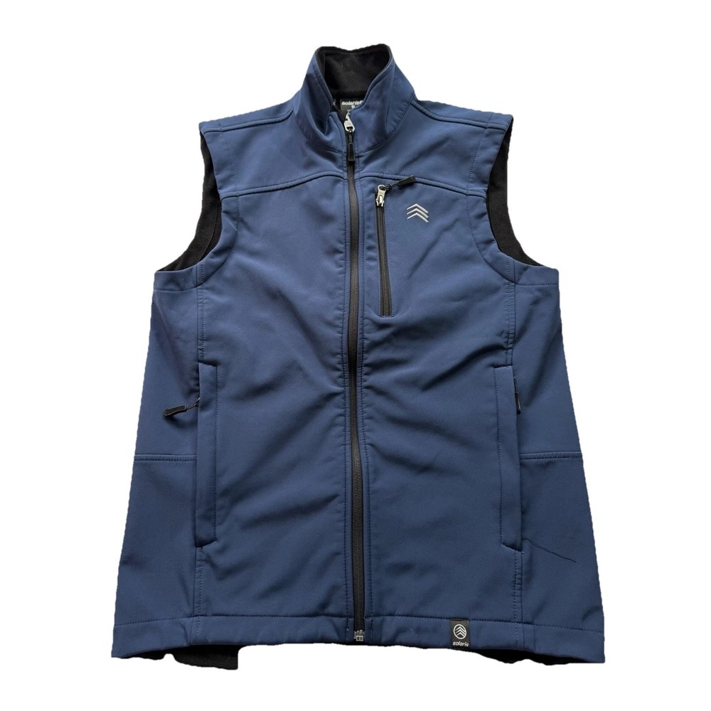 Solaris Outdoors Zip Up Navy Blue Vest Men's Size Small Great Condition